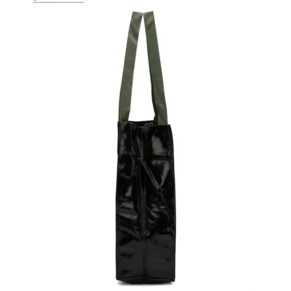 Rag & Bone Tote Bag Womens OS Black Excellent Patent Design Studio‎ Logo Olive